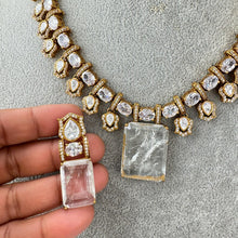 White Doublet Victorian Moissanite polki Necklace,Sabyasachi Necklace, Statement Necklace, Semi Precious Necklace, Designer necklace