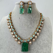 Mint Green Doublet Victorian Moissanite polki Necklace,Sabyasachi Necklace, Statement Necklace, Semi Precious Necklace, Designer necklace