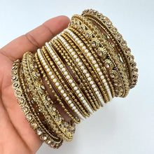 Bollywood Style Indian Stone Pearl Dull Gold Finished Bangles Set/Punjabi Pearl Bangles Set/Bridal Bangles/Wedding axJewelry/Pakistani/Festive