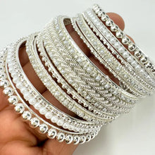 Bollywood Style Indian Stone Pearl Silver Finished Bangles Set/Punjabi Pearl Bangles Set/Bridal Bangles/Wedding Jewelry/Pakistani/Festive