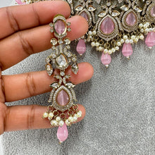 Pink Bridal Victorian moissanite polki Necklace, Sabyasachi Necklace, Statement Necklace, Semi Precious Necklace, Indian Designer necklace