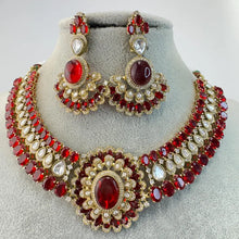 Ruby Victorian Moissanite Polki Kundan Necklace Sabyasachi inspired Necklace, Indian Bridal Jewelry, Bollywood Designer Necklace, Pakistani