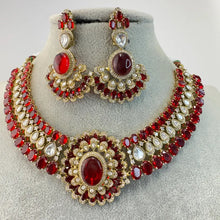 Ruby Victorian Moissanite Polki Kundan Necklace Sabyasachi inspired Necklace, Indian Bridal Jewelry, Bollywood Designer Necklace, Pakistani