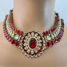 Ruby Victorian Moissanite Polki Kundan Necklace Sabyasachi inspired Necklace, Indian Bridal Jewelry, Bollywood Designer Necklace, Pakistani