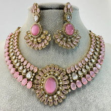 Pink Victorian Moissanite Polki Kundan Necklace, Sabyasachi Necklace, Indian Bridal Jewelry, Bollywood Designer Necklace,Pakistani