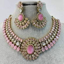 Pink Victorian Moissanite Polki Kundan Necklace, Sabyasachi Necklace, Indian Bridal Jewelry, Bollywood Designer Necklace,Pakistani