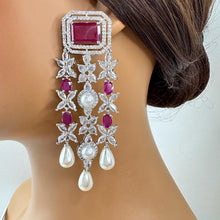 Neeru Bajwa inspired American Diamond earrings, CZ diamond earrings, AD earrings, Statement earrings, Indian Pakistani jewelry, Gifts for he