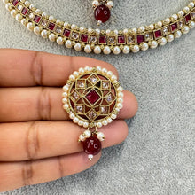 Ruby Antique Polki Kundan Necklace set, Indian necklace,Antique Dull Gold necklace, Indian,Pakistani Jewelry,Indian Wedding,Bridal set