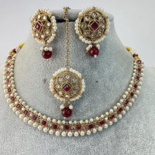 Ruby Antique Polki Kundan Necklace set, Indian necklace,Antique Dull Gold necklace, Indian,Pakistani Jewelry,Indian Wedding,Bridal set