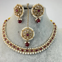 Ruby Antique Polki Kundan Necklace set, Indian necklace,Antique Dull Gold necklace, Indian,Pakistani Jewelry,Indian Wedding,Bridal set
