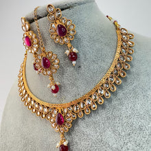 Ruby Gold Polki Necklace South Indian Jewelry Temple Jewelry Guttapusalu Necklace Wedding necklace