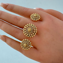 Bridal Gold Plated Double Finger Ring/Two Finger Adjustable Ring/Statement Finger Ring, Indian Jewelry/Double Finger Ring, Cocktail Ring