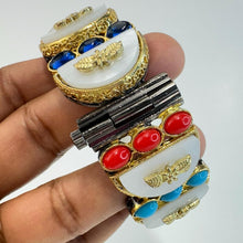 Victorian Sabyasachi inspired Mop Stones Single Bracelet Kada Openable Bangle, Statement Kada,Indian Wedding/Pakistani, Fit to 2.4 and 2.6