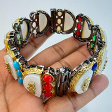 Victorian Sabyasachi inspired Mop Stones Single Bracelet Kada Openable Bangle, Statement Kada,Indian Wedding/Pakistani, Fit to 2.4 and 2.6