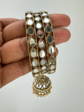 ANTIQUE Dull Gold Mirror Pearl Bangles Set/Punjabi Mirror chuda bangles set/Bridal bangles/Statement bangles/Indian Wedding /Chuda Set 6pc