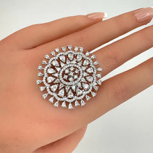 Large American Diamond CZ Ring/Statement Ring/Cocktail Adjustable Ring/Indian Ring/Pakistani Jewelry/Indian/Bollywood Jewelry/Indian Wedding