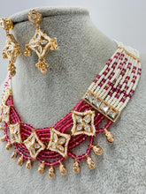 Ruby Gold Fine Kundan Pearl Necklace, Indian Jewelry, Indian wedding necklace, bridal jewelry, Punjabi Pakistani south Indian necklace