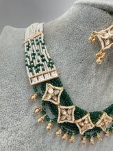 Green Gold Fine Kundan Pearl Necklace, Indian Jewelry, Indian wedding necklace, bridal jewelry, Punjabi Pakistani south Indian necklace