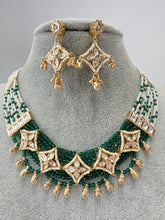 Green Gold Fine Kundan Pearl Necklace, Indian Jewelry, Indian wedding necklace, bridal jewelry, Punjabi Pakistani south Indian necklace