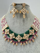 RubyGreen Gold Fine Kundan Pearl Necklace, Indian Jewelry, Indian wedding necklace, bridal jewelry, Punjabi Pakistani south Indian necklace