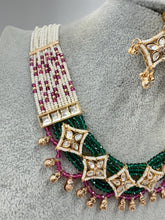 RubyGreen Gold Fine Kundan Pearl Necklace, Indian Jewelry, Indian wedding necklace, bridal jewelry, Punjabi Pakistani south Indian necklace