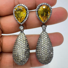 CZ Nano Diamond teardrop earrings/Drop diamond earrings/Indian/Pakistani/Bollywood/CZ earrings/AD earrings/Statement earrings/Gift for her