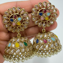 Antique Polki kundan Jhumka/stone Jhumka/Indian Jewelry/Pakistani Jewelry/Punjabi Jewelry/Statement earrings/Bridal earring/Indian wedding