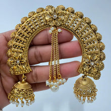 Gold Bridal Antique Classic Hair Brooch With Gold Plating kondai/Bharatanatyam Kuchipudi Dance/south indian wedding/Hair accessories