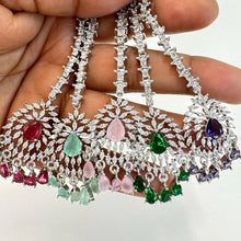 American Diamond Maang tikka/Indian Jewelry/ Indian Wedding Jewelry/ Pakistani Jewelry/ Jhoomer/ Matha patti/ Indian forehead jewelry