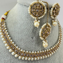 White Antique Polki Kundan Necklace, Kundan Necklace, Indian jewelry, Pakistani necklace, punjabi necklace, bridal, indian wedding