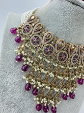 Purple Pearl Polki Kundan necklace set/Statement necklace Set/Indian Jewelry/Pakistani Jewelry set/Wedding necklace/Bridal necklace/Indian