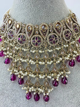 Purple Pearl Polki Kundan necklace set/Statement necklace Set/Indian Jewelry/Pakistani Jewelry set/Wedding necklace/Bridal necklace/Indian