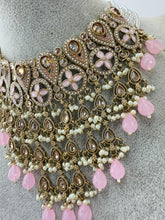 Pink Pearl Polki Kundan necklace set/Statement necklace Set/Indian Jewelry/Pakistani Jewelry set/Wedding necklace/Bridal necklace
