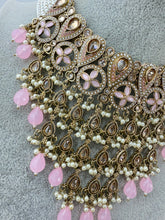 Pink Pearl Polki Kundan necklace set/Statement necklace Set/Indian Jewelry/Pakistani Jewelry set/Wedding necklace/Bridal necklace