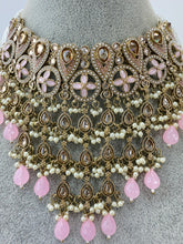 Pink Pearl Polki Kundan necklace set/Statement necklace Set/Indian Jewelry/Pakistani Jewelry set/Wedding necklace/Bridal necklace