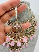 Pink Pearl Polki Kundan necklace set/Statement necklace Set/Indian Jewelry/Pakistani Jewelry set/Wedding necklace/Bridal necklace