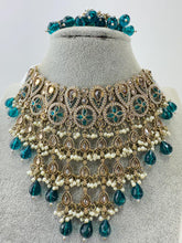 RamaGreen Pearl Polki Kundan necklace set/Statement necklace Set/Indian Jewelry/Pakistani Jewelry set/Wedding necklace/Bridal necklace