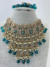 RamaGreen Pearl Polki Kundan necklace set/Statement necklace Set/Indian Jewelry/Pakistani Jewelry set/Wedding necklace/Bridal necklace