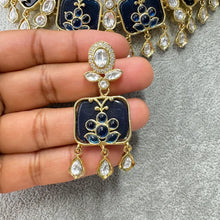 Blue Fine Kundan Indian Necklace, Inlay work Wedding necklace, Fine kundan jewelry, Pakistani Jewelry, Indian Jewelry, Bridal Jewelry