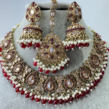 Maroon Antique Polki Kundan necklace set/Reverse Ad Necklace/Statement necklace/Indian/Punjabi Necklace/Pakistani Jewelry/Bridal necklace