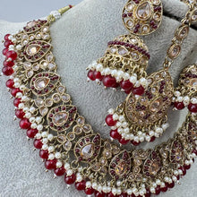 Maroon Antique Polki Kundan necklace set/Reverse Ad Necklace/Statement necklace/Indian/Punjabi Necklace/Pakistani Jewelry/Bridal necklace