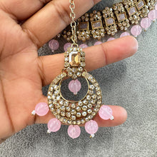 Pink Shadow Stone Kundan Necklace Set/ Bollywood Jewelry/ Indian jewelry/ Pakistani necklace/Punjabi/bridal necklace/Indian wedding