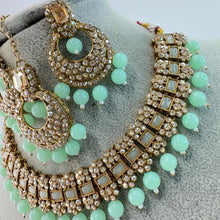 Mint Shadow Stone Kundan Necklace Set/ Bollywood Jewelry/ Indian jewelry/ Pakistani necklace/Punjabi/bridal necklace/Indian wedding