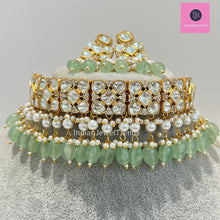 Mint Bridal Tyaani inspired premium Kundan choker, Bridal Kundan necklace, statement necklace, Indian wedding, Bridal Jewelry, Pakistani