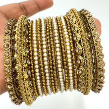 Bollywood Style Indian Stone Pearl Dull Gold Finished Bangles Set/Punjabi Pearl Bangles Set/Bridal Bangles/Wedding axJewelry/Pakistani/Festive