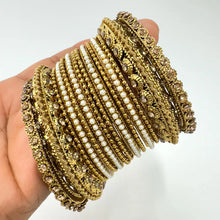 Bollywood Style Indian Stone Pearl Dull Gold Finished Bangles Set/Punjabi Pearl Bangles Set/Bridal Bangles/Wedding axJewelry/Pakistani/Festive