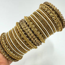 Bollywood Style Indian Stone Pearl Dull Gold Finished Bangles Set/Punjabi Pearl Bangles Set/Bridal Bangles/Wedding axJewelry/Pakistani/Festive