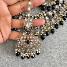 Black Antique Kundan necklace set/Kundan Necklace/Statement necklace/Indian/Punjabi Necklace/Pakistani Jewelry/Bridal necklace
