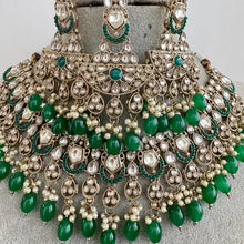 Emerald Antique Polki Kundan necklace set/Kundan Necklace/Statement necklace/Indian/Punjabi Necklace/Pakistani Jewelry/Bridal necklace/