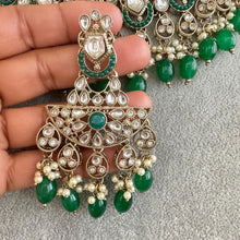 Emerald Antique Polki Kundan necklace set/Kundan Necklace/Statement necklace/Indian/Punjabi Necklace/Pakistani Jewelry/Bridal necklace/